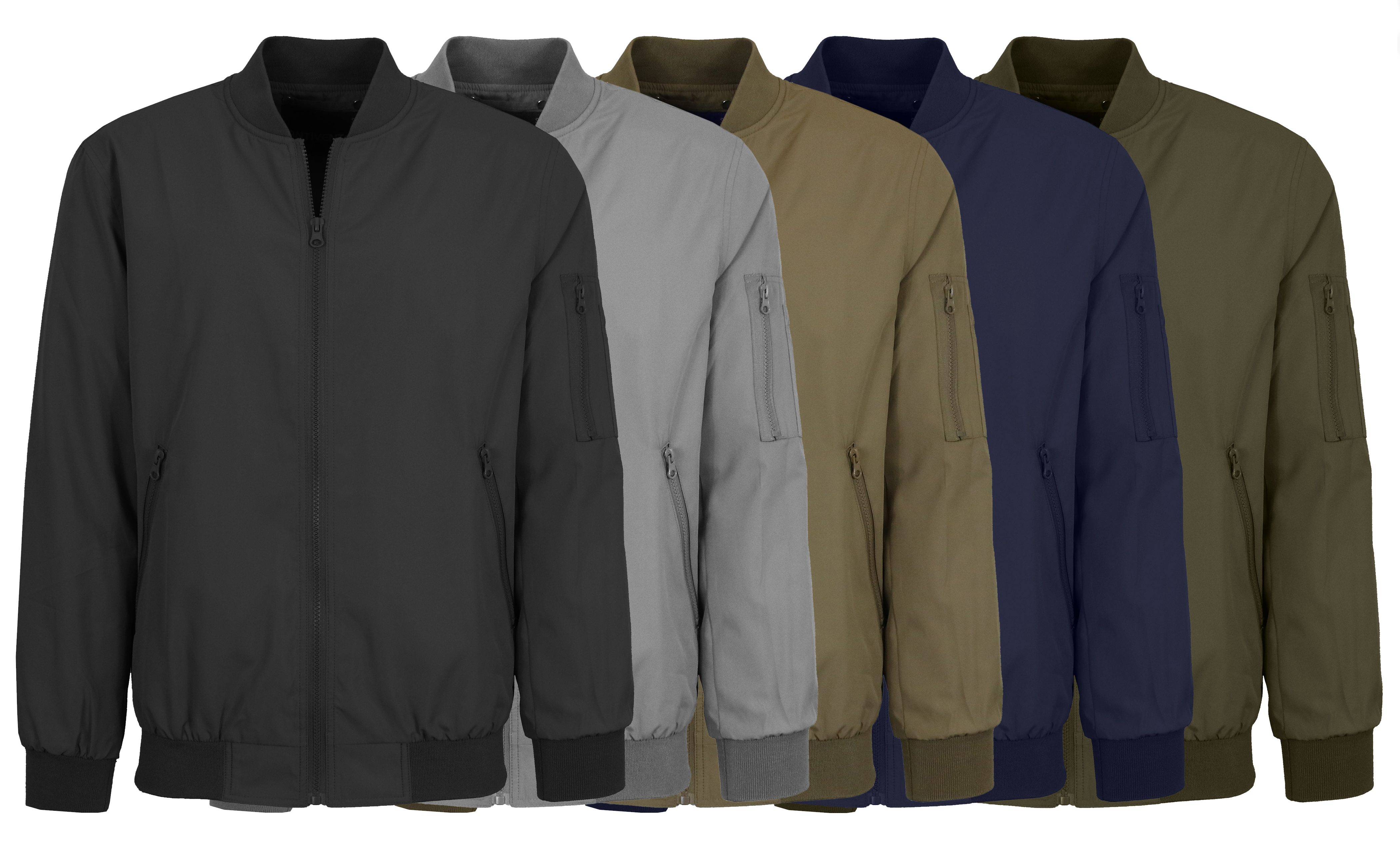 Mens Lightweight Bomber Flight Jacket (1 or 2Pk) - Gallery 20