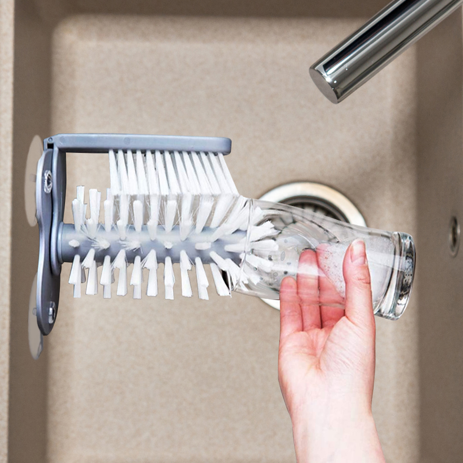Bottle Cleaning Brush w/ Suction Base - Gallery 9