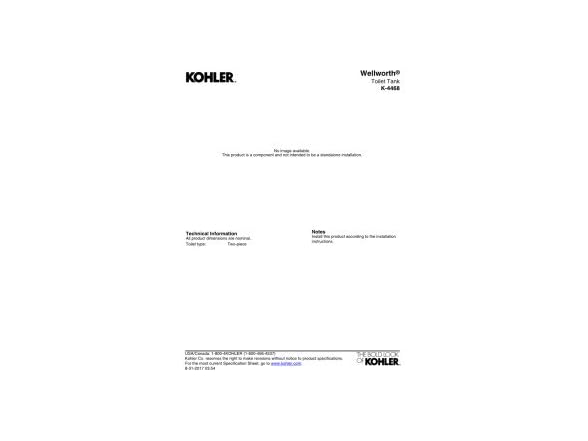 KOHLER Wellworth 1.6 Gpf Tank