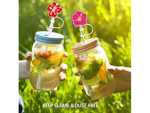 KWOYOS Silicone Flower Straw Cover