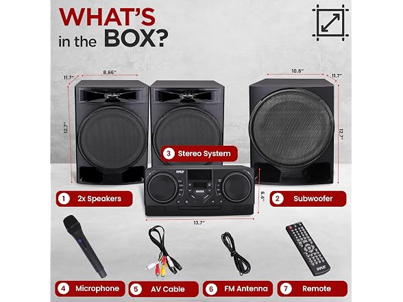 Pyle 4-Piece Bluetooth Stereo System - Mini Hi-Fi