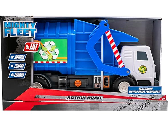 Mighty Fleet Action Drive 16” Garbage Truck Toy