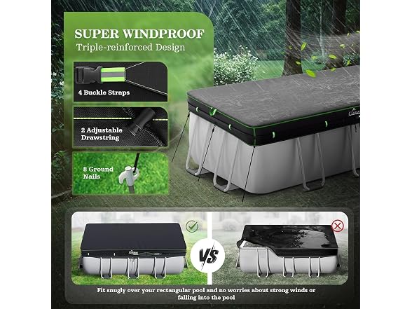 UIRWAY 7'x13' Winter Rectangular Pool Cover