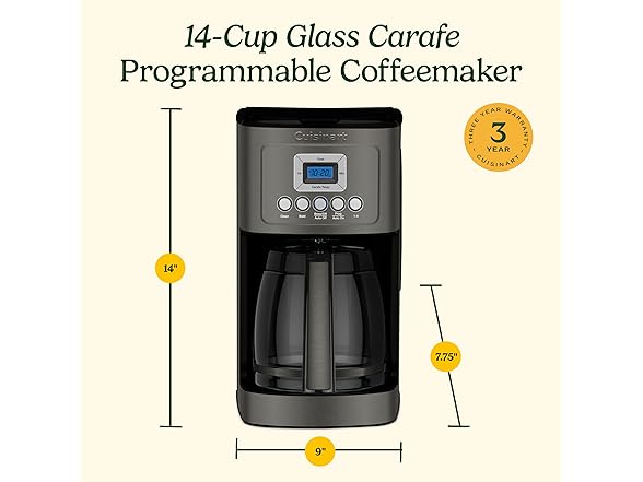 Cuisinart 14-Cup Coffee Maker, Programmable PerfecTemp Glass (Open Box)
