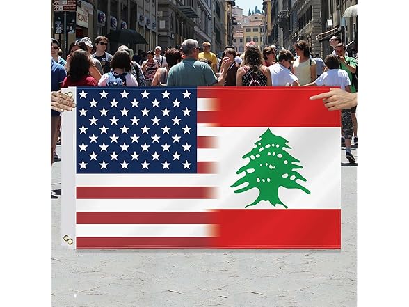 3x5ft USA Lebanon Combo Flag