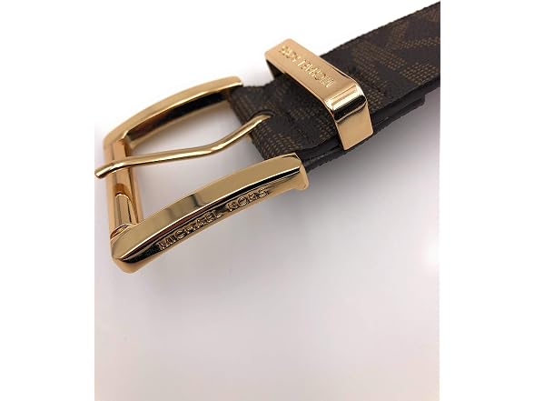 Michael Kors Women Wide Monogram Logo Buckle Belt