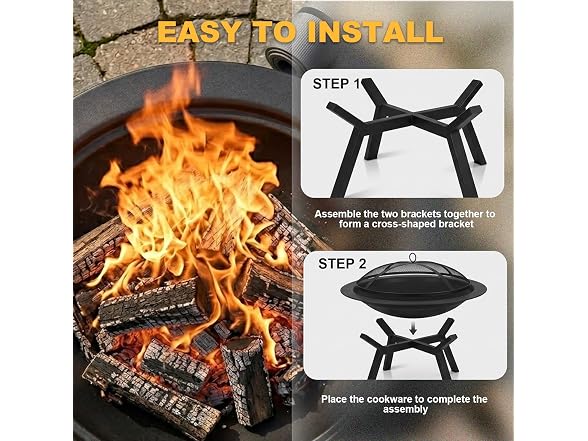 IBGUC Wood Burning Fire Pit Steel Bowl