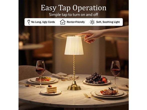 Beaded Stem Pleated Shade Lamp