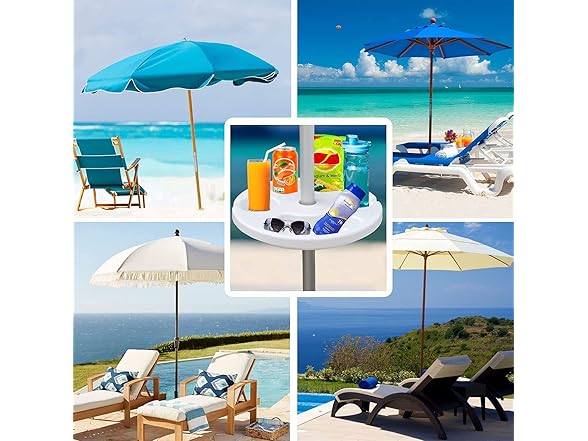 AMMSUN 13" Beach Umbrella Table Tray