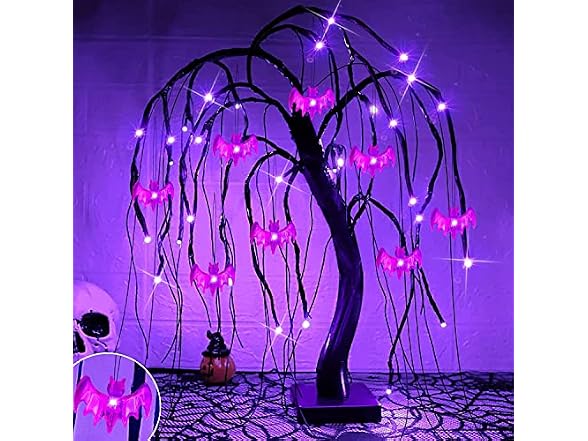 TURNMEON 24 Inch 32 LED Halloween Willow Tree