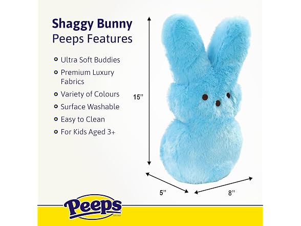 15" Green Shaggy Bunny Peeps Plush