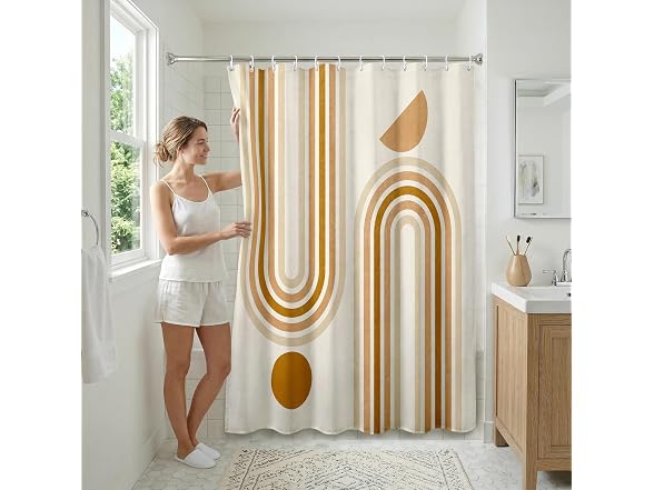 Americanflat 71x74 Boho Shower Curtain - Water-Resistant