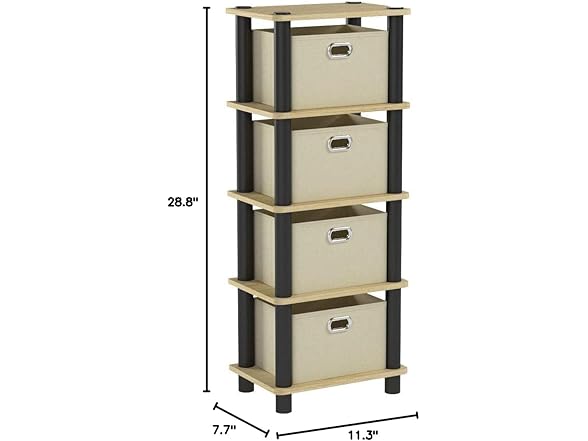 FURINNO LAci 4-Bins System Rack