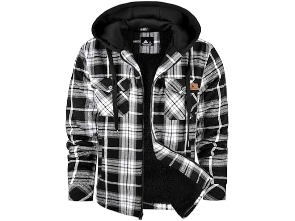 Men's Hoodie Zip Up Flannel Jacket