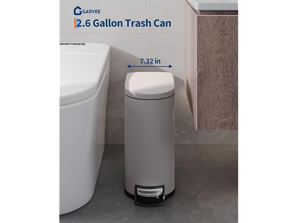 OUTLANE 2.6 Gal / 10L Stainless Steel Kitchen Trash Can Grey