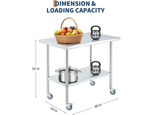 Stainless Steel Commercial Prep Table