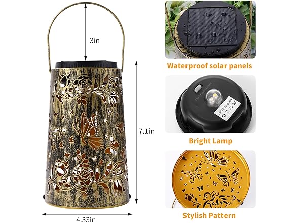 Dual-Color Solar Lantern Outdoor Hanging