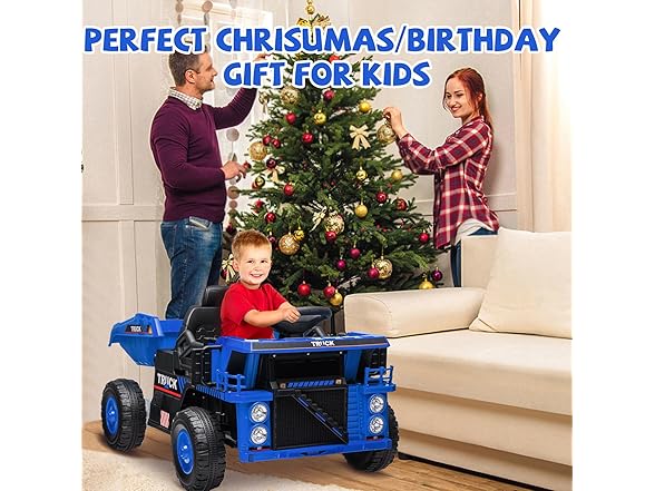 12V Ride On Dump Truck,Blue