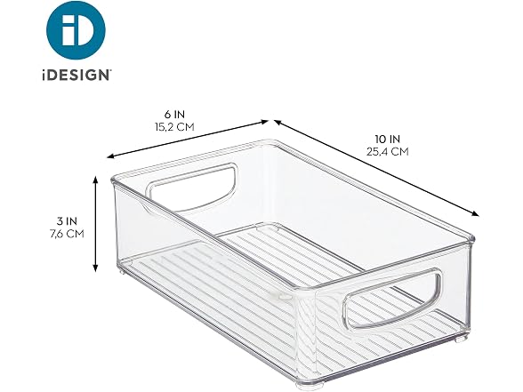 iDesign Stackable Pantry Bin with Handles