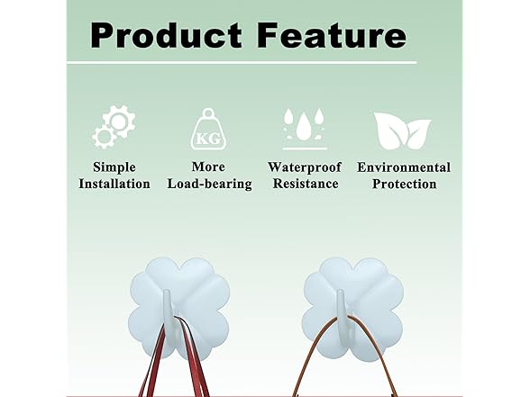 Self Adhesive Towel Hook 4pc White