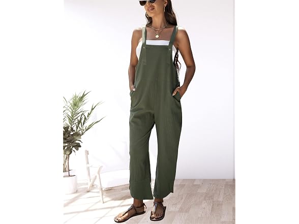 Gozoloma Women (S) Bib Cotton Linen Overalls