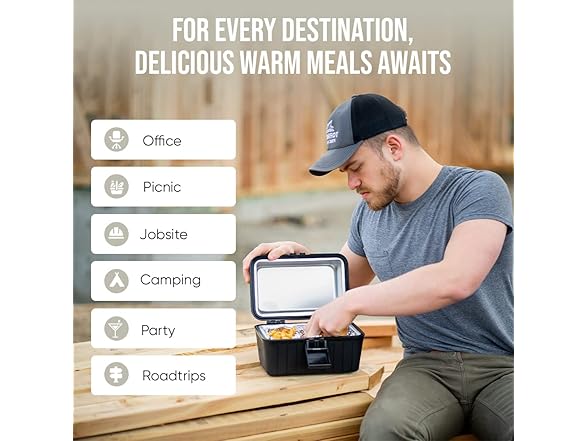 Zone Tech CT0001 Zone Tech Heating Lunch Box 12V Black