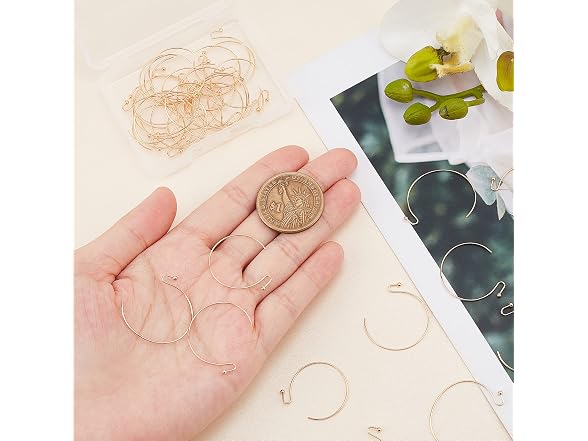 Beebeecraft 1 Box 40Pcs Real 18K Gold