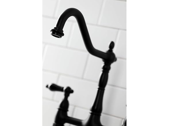 Kingston KS1270PKLBS Bridge Kitchen Faucet w Brass Sprayer