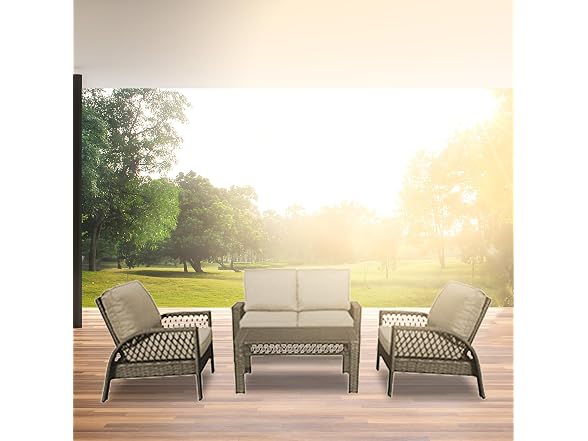 Four Seasons Courtyard Coral Bay 4 Piece Wicker Furniture