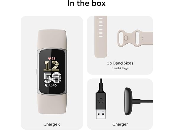 fitbit FITBIT CHARGE 6 SILVER fitbit charge 6 porcelain/silv