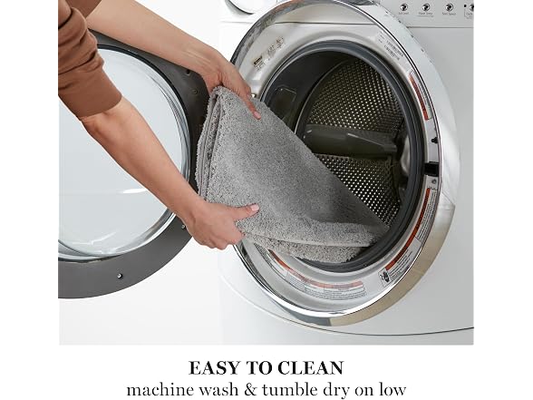 MARTHA STEWART Drylon Microfiber Bath Rug Grey