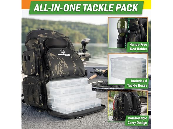 Fishing Backpack with Tackle Boxes