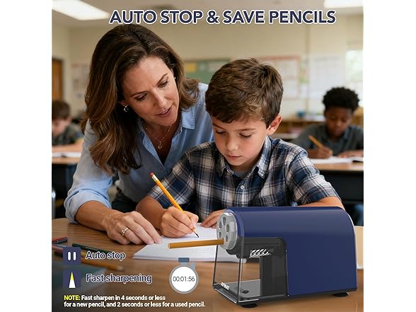 Blue Electric Pencil Sharpener