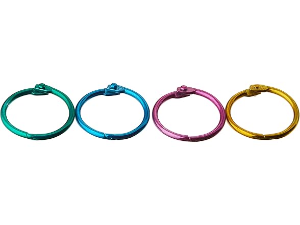 The Classics 1" Diameter 50 Count Book Rings in Assorted Bright Colors