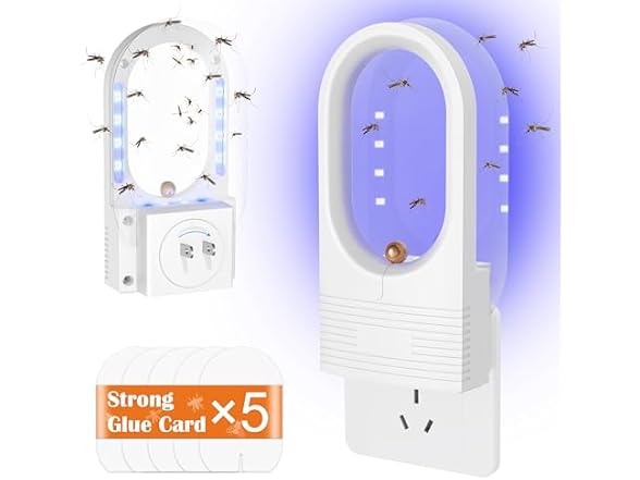 Fruit Fly Traps for Indoors, Plug in (1 Device + 5 Refills)