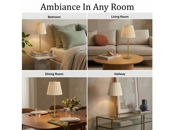 Twist Stem Wide Pleated Lamp