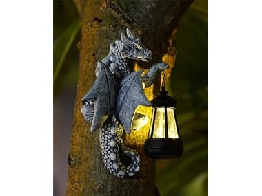 $18.99, Was $39.99, 52% Off! Solar Dragon Tree Hugger Garden Statue dealfomo