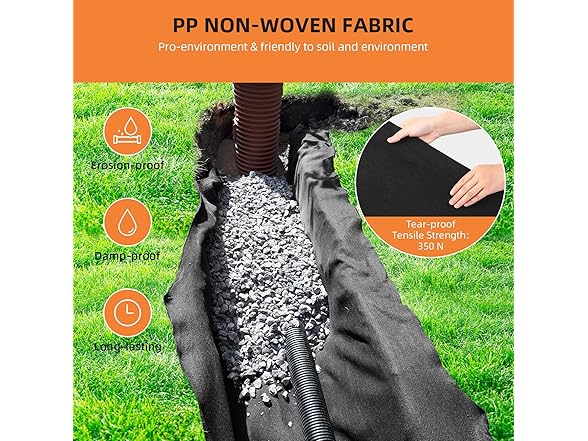 Towallmark Geotextile Landscape Fabric, 6ft x 300ft