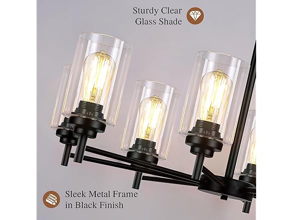 Sucolite 33.5'' 8-Light Chandelier -Choose Color