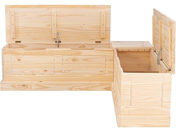 Linon Harris Unfinished Wood Backless Nook