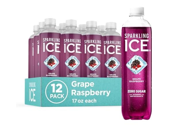 12PK Sparkling Ice, Grape Raspberry Sparkling Water