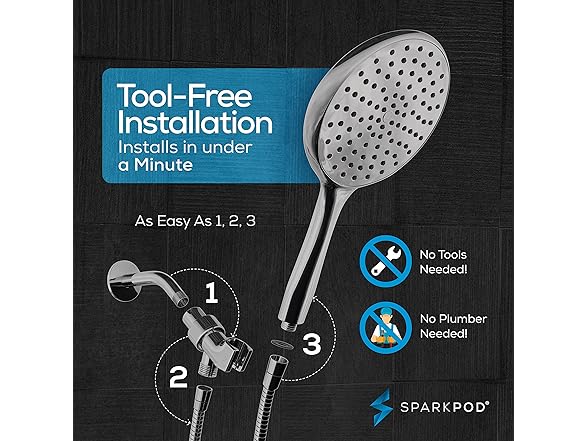 6" Handheld Shower Head w/ 6ft Hose
