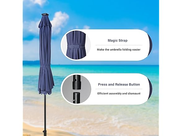 YSSOA 9ft/10ft Outdoor Market Patio Umbrella