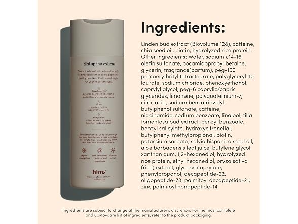 HIMS Max Volume Shampoo Volumizing Natural
