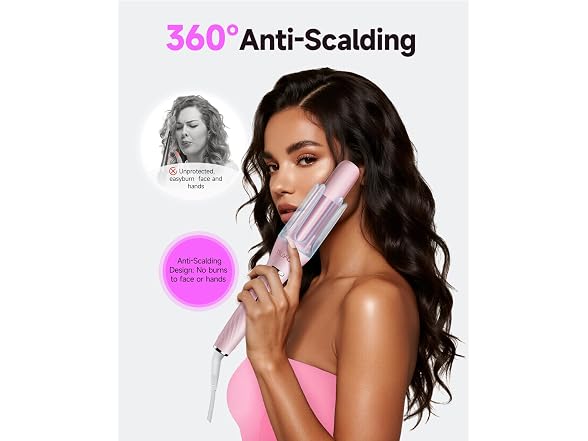 TSUYAGLA Pink 1"-1.25"-1.5" Barrels Automatic Curling Iron
