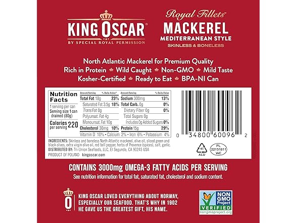 King Oscar Skinless & Boneless Mackerel Fillets