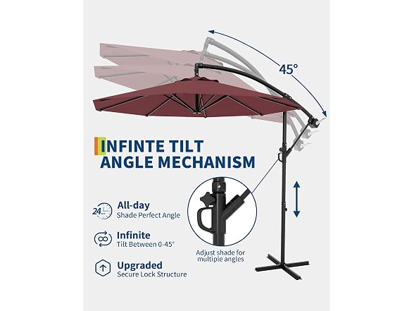 GarveeLife 10ft Offset Umbrella Tan