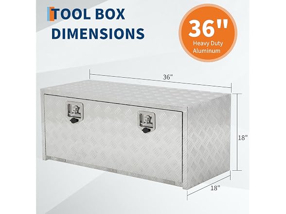 MOVECOM Heavy Duty Aluminum Underbody Tool Box Silver