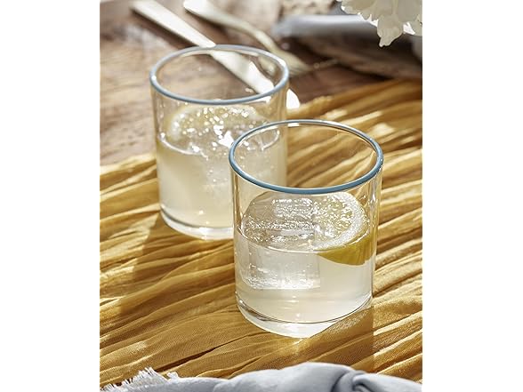 Oneida Glassware, 24 Seven Turquoise Tumbler, Set of 6