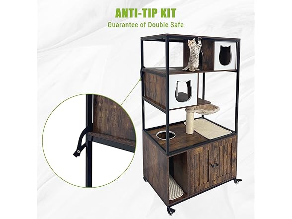 Litter Box Furniture Cat Tree with Litter Box
